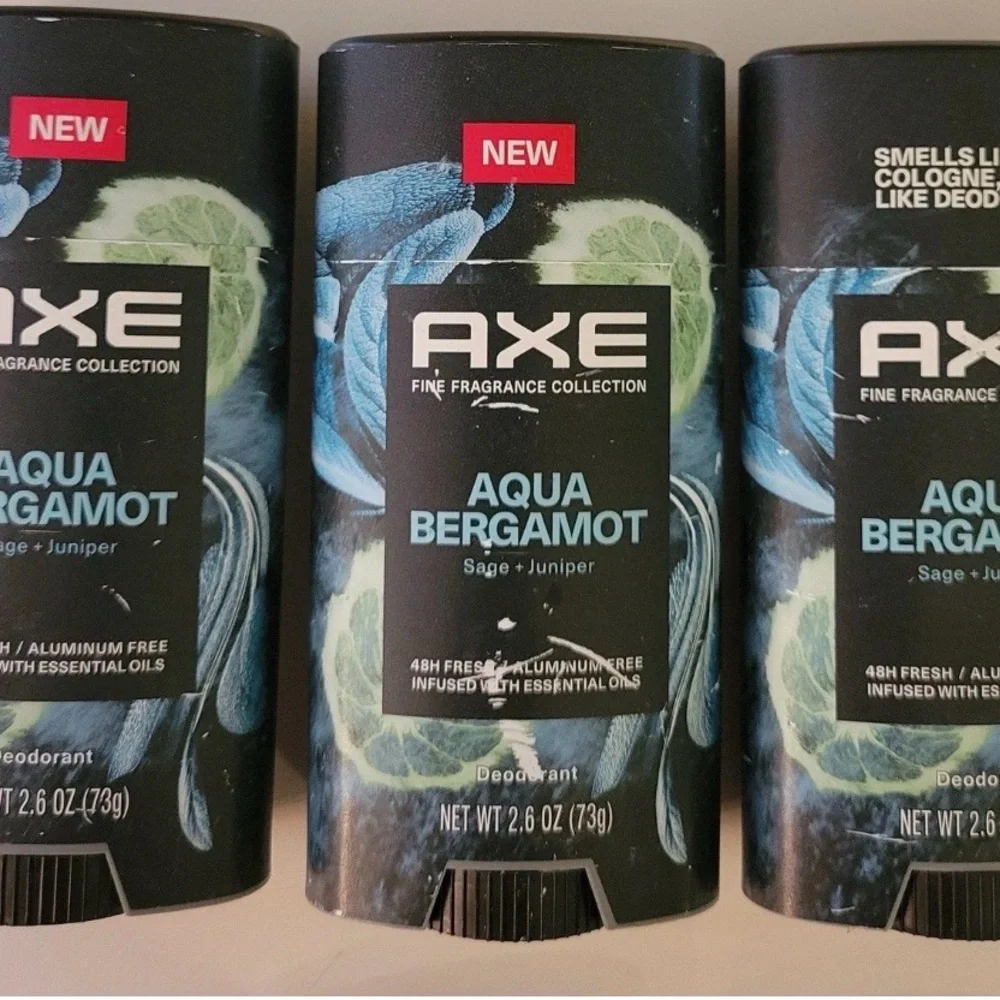 6 Axe Fine Fragrance Collection Deodorant Aqua Bergamot 2.6oz Aluminum Free